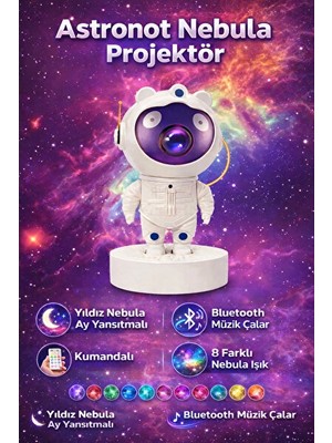 Solvéra Yıldız ve Galaksi Projeksiyonlu Nebula Gece Lambası Masa ve Gece Lambası