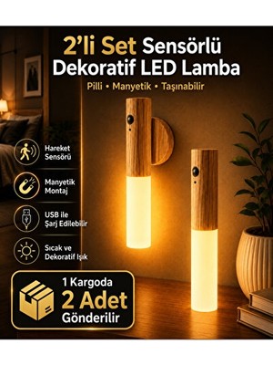 Solvéra Ahşap Silindir Duvar Lambası Çiftli Set ile Sade ve Şık Dekor Masa ve Gece Lambası