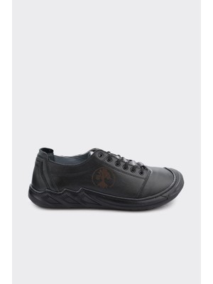 Derinet Hakiki Deri Lastik Bağcıklı Erkek Sneaker