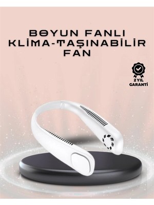 Herşey Trend Giyilebilir Sessiz Fan | 224G Hafif, Bladeless Güvenli Tasarım, 5 Vitesli Soğutma, USB Şarjlı Fan