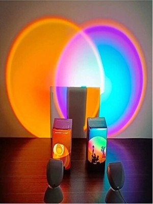 Vaelmont Gün Batımı Temalı Dönen Sunset LED Masa Lambası Masa ve Gece Lambası