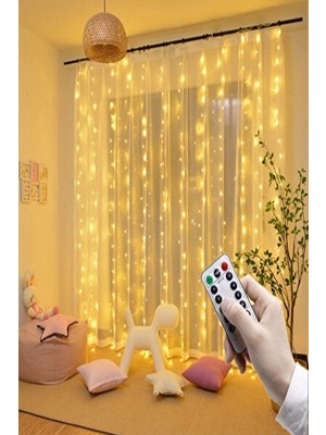 Solvéra Uzaktan Kumandalı 8 Modlu Gün Işığı Peri LED Perde Aydınlatma Masa ve Gece Lambası