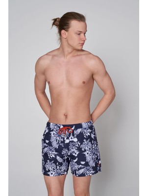John Frank Resort Desenli Hızlı Kuruyan Mayo Short Erkek Mayo Short JFSSSW46