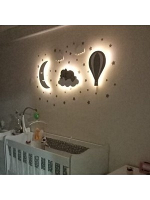 Normadia Vaelmont Ahşap Çocuk Odası Gece Lambası, Ledli ve Dekoratif Tasarım Masa ve Gece Lambası