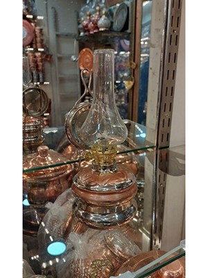Vaelmont Küçük Boy Bakır Gaz Lambası ile Vintage Atmosfer Masa ve Gece Lambası