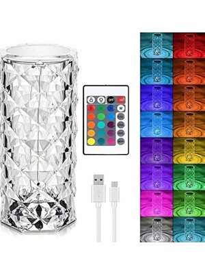 Solvéra Elmas Tasarımlı LED USB Masa Lambası - Dokunmatik ve Dekoratif Masa ve Gece Lambası