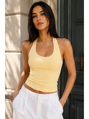 Catspy Ultra Premium Soft Halter Yaka Çift Kat Top Body