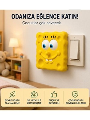 Vaelmont 3D Baskı Çocuk Odası Işık Anahtarı, Eğlenceli ve Güvenli Tasarım Masa ve Gece Lambası