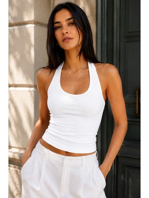 Catspy Ultra Premium Soft Halter Yaka Çift Kat Top Body