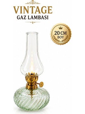 Solvéra Nostaljik Cam Gaz Lambası ve Retro Masa Dekorasyonu Masa ve Gece Lambası