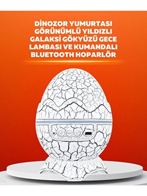 Orvessa Dinozor Yumurtası Tasarımlı Projektörlü Gece Lambası, Eğlenceli ve Farklı
