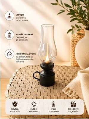 Orvessa LED Pili ile Çalışan Masa ve Gece Lambası, Enerji Tasarruflu ve Pratik