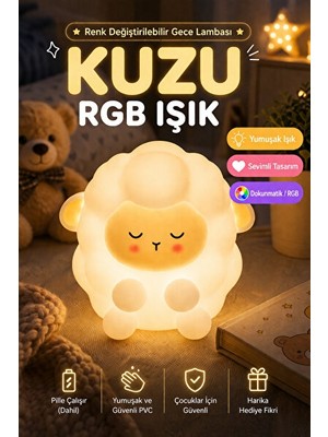 Vaelmont Çocuklar Için Renkli Rgb Kuzu Gece Lambası Masa ve Gece Lambası