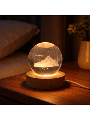 Vaelmont 3D Ledli Cam Küre - Temalı ve USB Bağlantılı Dekoratif Aksesuar Masa ve Gece Lambası