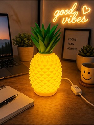 Vaelmont Ananas Şeklinde Dekoratif Masa Lambası, Eğlenceli Tasarım Masa ve Gece Lambası