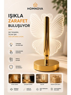 Solvéra Dokunmatik LED Masa Lambası - Modern ve Dekoratif Gece Aydınlatması Masa ve Gece Lambası