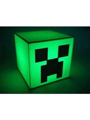 Solvéra Pilli Minecraft Creeper Tasarımlı LED Masa Lambası Masa ve Gece Lambası