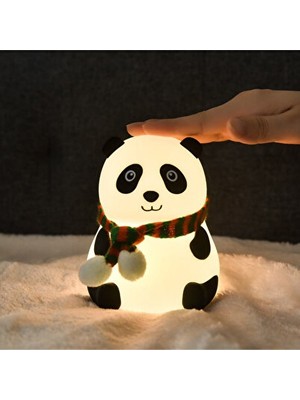Solvéra Renk Değiştiren Panda Figürlü LED Gece Lambası, Bebek ve Çocuk Odası Masa ve Gece Lambası