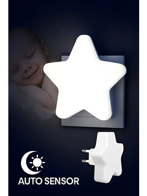 Vaelmont LED Sensörlü Mini Yıldız Gece Lambası, Bebek ve Çocuk Odası Için Masa ve Gece Lambası