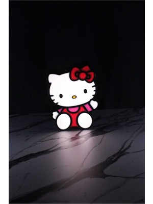 Orvessa 3D Hello Kity Gece Lambası, Renkli ve Eğlenceli Tasarım Masa ve Gece Lambası