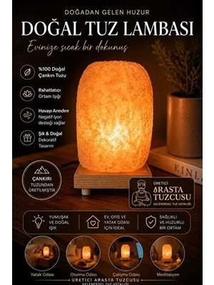 Vaelmont Doğal Çankırı Tuz Lambası, 1-2 kg Masa ve Gece Lambası