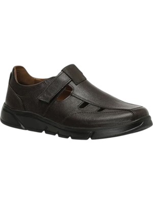 Polaris 107409 4fx Kahve Erkek Comfort Deri Sandalet