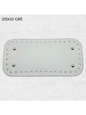 Oxford İplik Dikişli Perçinli Çanta Tabanı 25X12 Gri