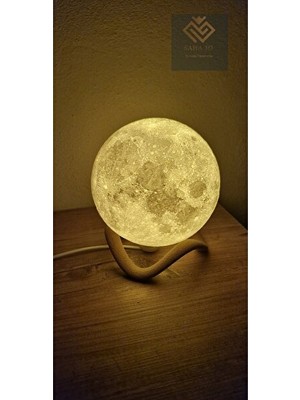 Orvessa 17 cm Dekoratif Ay Gece Lambası ile Şık ve Zarif Atmosfer Masa ve Gece Lambası