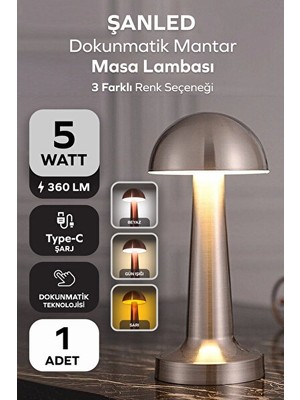 Solvéra Type-C Girişli Şarjlı LED Masa Lambası ile Çoklu Işık Modu Masa ve Gece Lambası