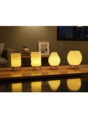 Solvéra 3D Desenli Gece Lambası Seti - Modern Ev Dekorasyonu Için Şık Tasarım Masa ve Gece Lambası