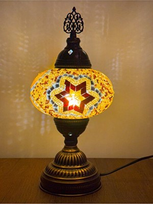 Solvéra Mozaik Desenli Dekoratif Masa Lambası - Modern Tasarım Masa ve Gece Lambası