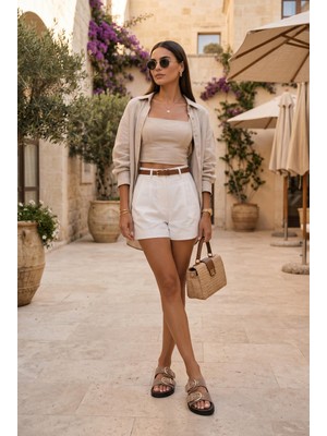 Bambi Vizon  Kadın Terlik K04688002872