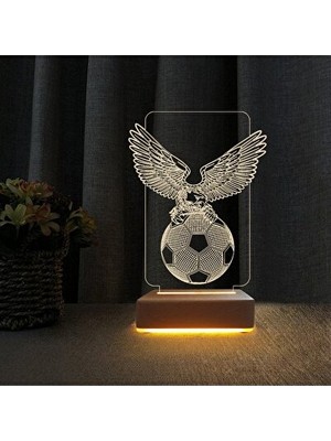 Normadia Vaelmont Futbol Temalı 3D Masa Lambası, Oyun ve Spor Severler Için Masa ve Gece Lambası