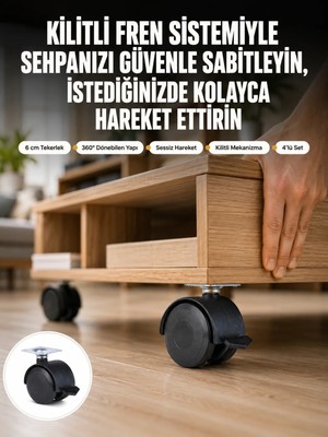 Aesco Sehpa ve Restoran Arabası Için Kilitli Ayak 4’lü