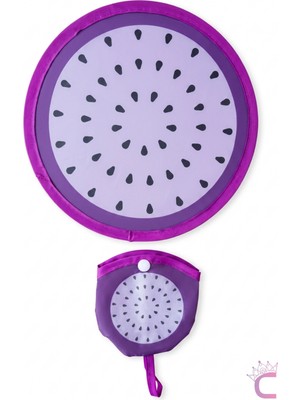 Cinderella Pitaya Desenli Katlanabilir Yuvarlak Yelpaze Çıtçıt Çantalı Taşınabilir Mini Kore El Yelpazesi 20CM