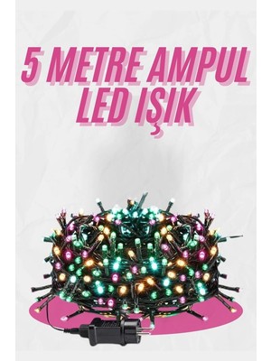 Herşey Trend 5 Metre Ampul LED Işık Renkli Rgb Çok Renkli LED Aydınlatma