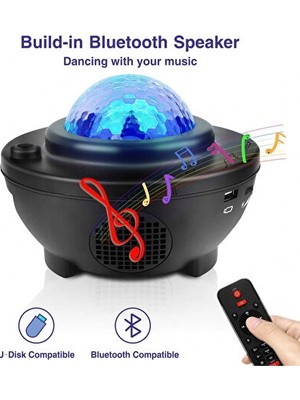 Vaelmont Yıldızlı Tavan Projektörü - Lazer ve Bluetooth Hoparlörlü Masa ve Gece Lambası