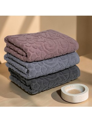 Botti Home Premium %100 Pamuk 3'lü El Ve Yüz Havlusu Seti, Pamuklu Jakarlı 50 × 90 cm Havlu, Çeyizlik Dolgun Dokulu El Havlusu