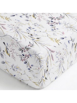 femmhome Lüks Ranforce Desenli %100 Pamuk Lastikli Çarşaf | 63 Tel Dokuma (160 Tc) | Nightingale