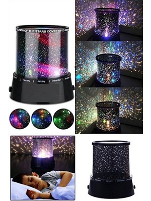 Solvéra Dönen Yıldız Yansıtmalı LED Gece Lambası - Projeksiyon ve Atmosfer Masa ve Gece Lambası
