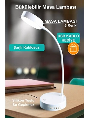 Vaelmont Bükülebilir Çok Renkli USB Masa Çalışma Lambası, Dayanıklı ve Pratik Masa ve Gece Lambası