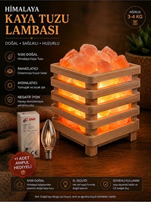 Vaelmont Kristal Kaya Tuzu Tuz Lambası, Ortamınıza Doğal Sıcaklık ve Atmosfer Masa ve Gece Lambası