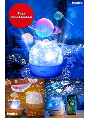 Vaelmont Dönebilen Çocuk Projektörlü Gece Lambası ve Atmosfer Işığı Masa ve Gece Lambası
