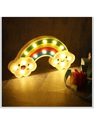 Vaelmont Gökkuşağı Figürlü LED Gece Lambası - Pilli ve Romantik Ortam Aydınlatması