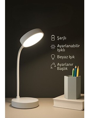 Vaelmont Kademeli Renk Tonlu Şarjlı Masa Lambası - Çalışma ve Okuma Işığı Masa ve Gece Lambası