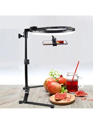 Solvéra Profesyonel Çalışma Masası Işığı, LED Işıklı Tripod ve Telefon Tutucu ile