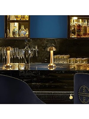 Orvessa Şarjlı Dokunmatik Masa Lambası, Gold Renk ve Kullanışlı Tasarım Masa ve Gece Lambası