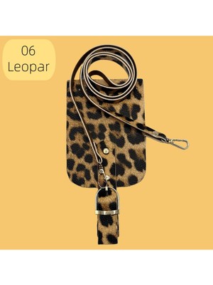 Oxford İplik Telefon Çantası Seti Deri Malzeme 06 Leopar