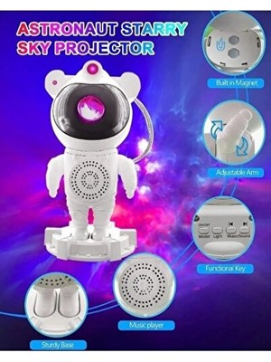 Orvessa Fm ve USB Bağlantılı Astronot Gece Lambası ile Yaratıcı Atmosfer Masa ve Gece Lambası