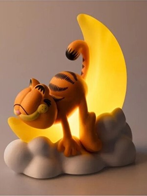 Orvessa Sevimli Garfield Temalı Masa ve Gece Lambası - Çocuk Odalarına Renkli Dokun